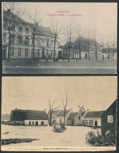 Moerzeke, 3 village views + 7 views of the flood 12 May 1906, nice accumulation (10 items)