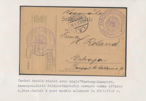 2 feldpostbrieven uit Antwerpen, dd. 10/7/15 met stempel 