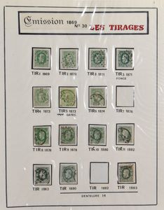 N° 30, studieverzameling in album, met o.a. de verschillende drukken, paren, variëteiten en curiositeiten, ook een startcollectie van puntstempels, mooi geheel, zm/m/ntz