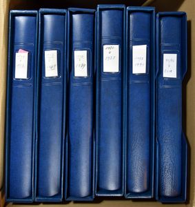Lindner, 6 albums met bladen België 1849/1939 + 1957/2000 met cassette
