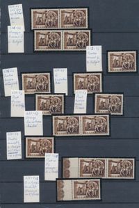 Samenstelling variëteiten van n° 631/632, 16 stuks, zm/m