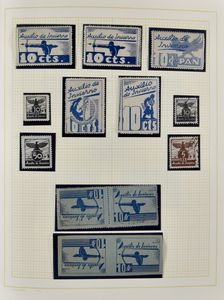 1930/1945 Intéressante collection en album avec courrier local, aide d'hiver, etc., peu fréquente dans ce format, tb/b