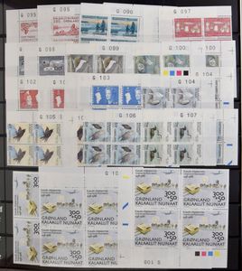 1987/1996 Sammlung im Album mit Marken, FDCs, Viererblocks, auch Thule 1935 (4x), einwandfrei einwandfrei