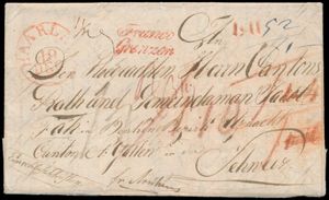 1833 Vorläufer mit Inhalt von Haarlen nach Uznacht/Schweiz, 