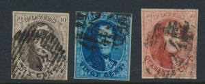 N° 10/12 Volrandig, vele griffen en verlengde kaderlijnen, zm (OBP €110)