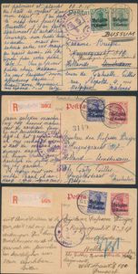 1916, 1 entier postal et 2 recommandés envoyés de Malines, vers la Belgique et la Hollande, recensements, tb