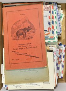 1930/1966, 172 covers of Belgian Congo, Rep of Congo and South Kasai - 127 from Congo and 45 incoming mails from Switzerland (mainly), Cyprus, Portugal, Austria and South Africa - some registered cover and 2 with Belgian postage due stamps and Negro Guide book (4th Edition) - very interesting for studies, vf/f/to be checked