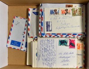 1960/1970 accumulation of more than 100 items (Covers, postcards, FDC, registered cover, wrapper) franked with several issues, a lot of overprinted 