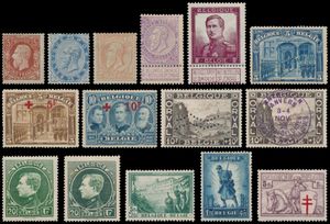 1865/1971 Verzameling in gemengde kwaliteit in 3 Leuchtturm albums, alle blokken aanwezig, n° 37 (nagegomd), 40, 41, 51, fijne baard, 150/63, 1920/210, 266A/K, 289/92, 292A, 350/51, enz., vanaf 1934 zo goed als volledig met nog veel extra's, zm/m/ntz