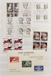 1859/2004 Samenstelling diverse uitgiften in 8 boeken, 1 map en enkele kaartjes, w.o. klassiek, zm/m/ntz