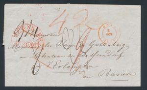 1845 Voorloper met inhoud, vanuit Gand, dd. 2 oktober 1845, naar 