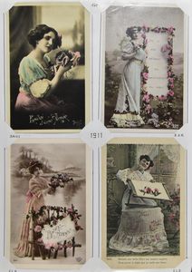 Dames, zeer mooie samenstelling in 2 ordners, 1911/1944 (666 stuks)