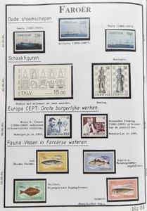 IJsland, Groenland en Faeroër, verzameling in 3 Davo albums, periode 1953/2001 incl. blokken en boekjes, zm