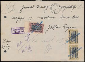 1917 N° 33 and 34A (in pair) on telegram 