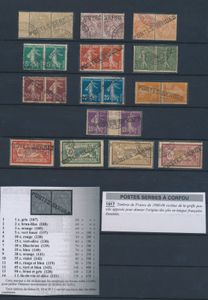1917 Postes Serbes à Corfu n° 1/14 all low values in pairs, cancellations without guarantee, vf (Yv. +€3,000)