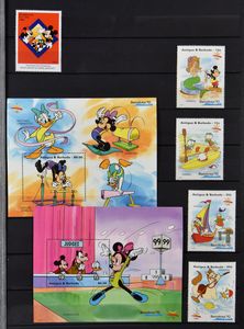 DISNEY : mooie collectie per land gesorteerd, 228 blokken en velletjes + 75 reeksen van 5 tot 10 zegels, zm