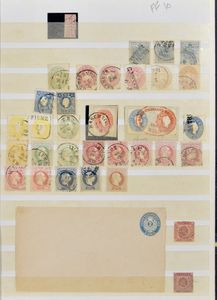 Allerlei landen op albumbladen, etc., w.o. Denemarken, Zuid-Afrika, IJsland, Japan, Portugal, zm/m/ntz