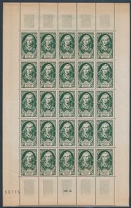 N° 853/58 (25x) Célébrités 1949, volledige serie in vellen van 25 zegels, zm/m (Yv. €775)