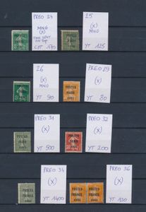 1920/1922 N° 24/26, 29, 31/32, 34, 36 in paar, enkele kleine gebreken, maar de betere zegels zijn mooi à zeer mooi, zm/m/ntz (Yv. €2.685)