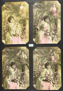 Dames, mooie samenstelling, met reeksen (1910/1934) in ordners (628 stuks)