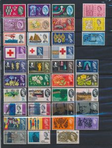 1962/1965 Kleine verzameling fosforreeksen inclusief alle betere zoals Rode Kruis, zm (Yv. €540)