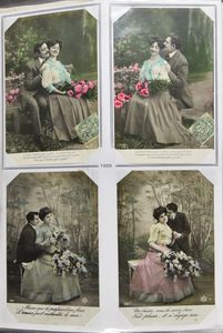 Romantiek koppeltjes, met reeksen en gedeelten van reeksen, 1908/1910 (243 stuks)