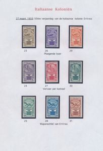 Algemeen, 1932/1934, volledige verzameling op bladen incl. Yv. LP (Cataloguswaarde €1.144), zm