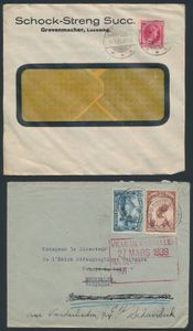 Samenstelling +/-400 brieven diverse landen 1940/45, w.o. België, Frankrijk, Luxemburg, USA, Groot-Brittannië, Reich, Egypte, enz., zm/m/ntz