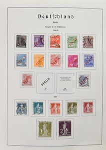 Bund et Berlin, 1948/1996, quelques collections restantes dans les albums Lindner et Davo (8 albums), intéressant à compléter, tb/b/àv
