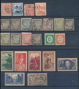 Veel zegels op kaartjes, w.o. beter materiaal, zm/m/ntz