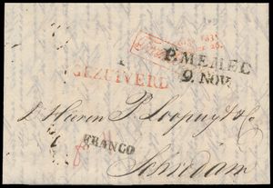 1831 Précurseur avec contenu, courrier désinfecté (