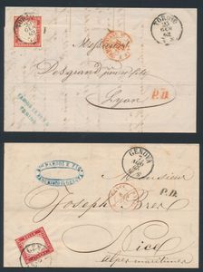 1862/1863, 2 mooie brieven beide gefrankeerd met 