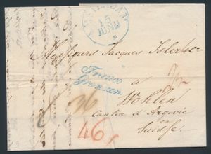1832 Vorläufer mit Inhalt von Amsterdam nach Wohlen/Schweiz, 