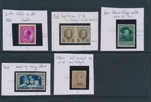 Samenstelling curiositeiten vanaf n° 136 (35x), met enkele mooie exemplaren zoals kleurverschil op n° 1513, zm/m