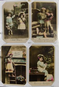 Kinderen, mooie samenstelling, 1911/1913 in ordner (242 stuks)