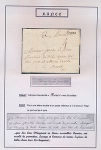 1763/1848 Rance, petite collection de 1 carte vue et 8 précurseurs, dont un manuscrit de départ et d'arrivée 